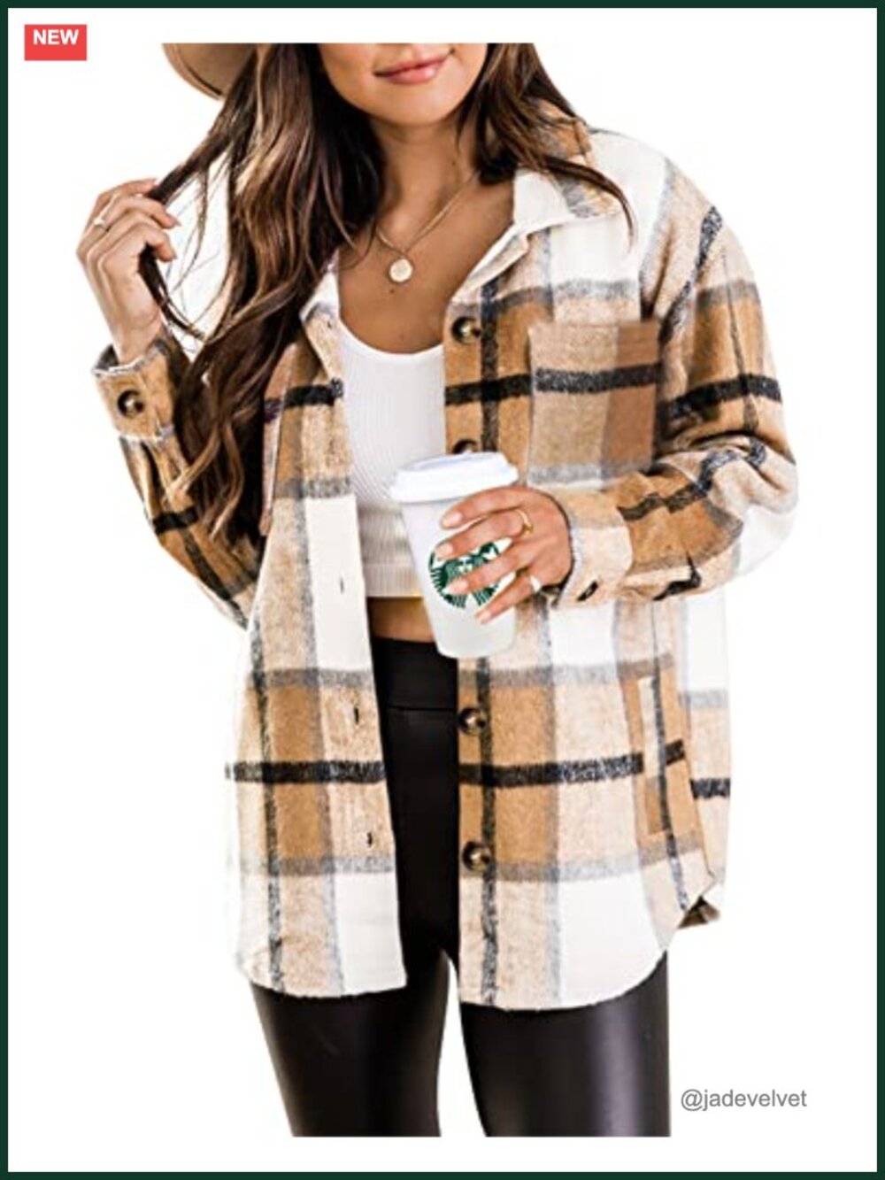 Plaid Shacket Jacket Long Sleeve Button Down Flannel Shirt